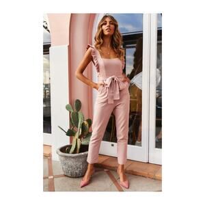 HELLO MOLLY My Kind Of Night Jumpsuit Blush NO BELT Size Medium